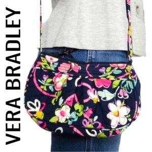 Vera Bradley Multicolored Quilted Floral Pattern Crossbody Bag Adjustable Straps